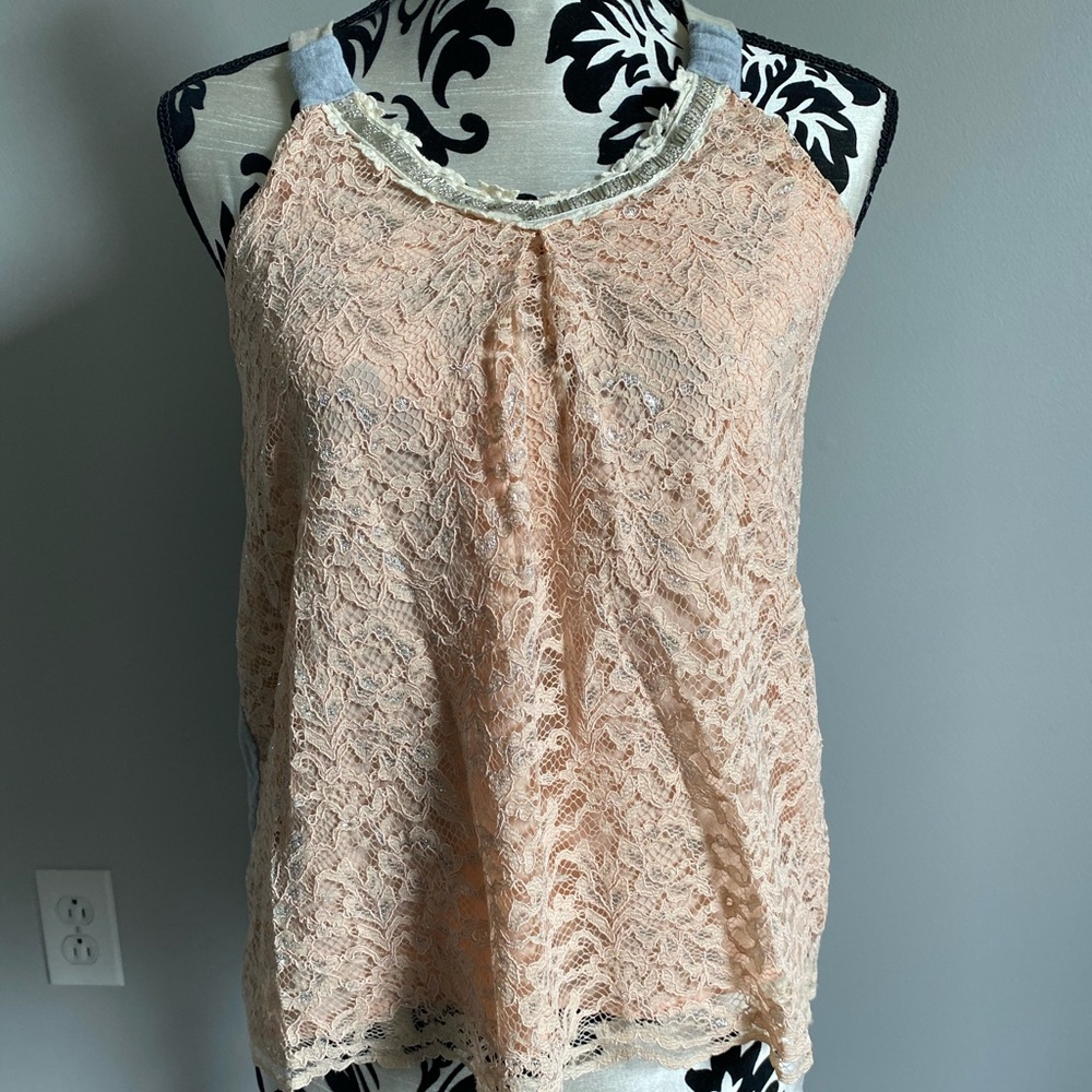 Target Sparkly peach tank top